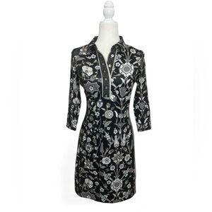 Gretchen Scott Designs Black and White Floral Dress